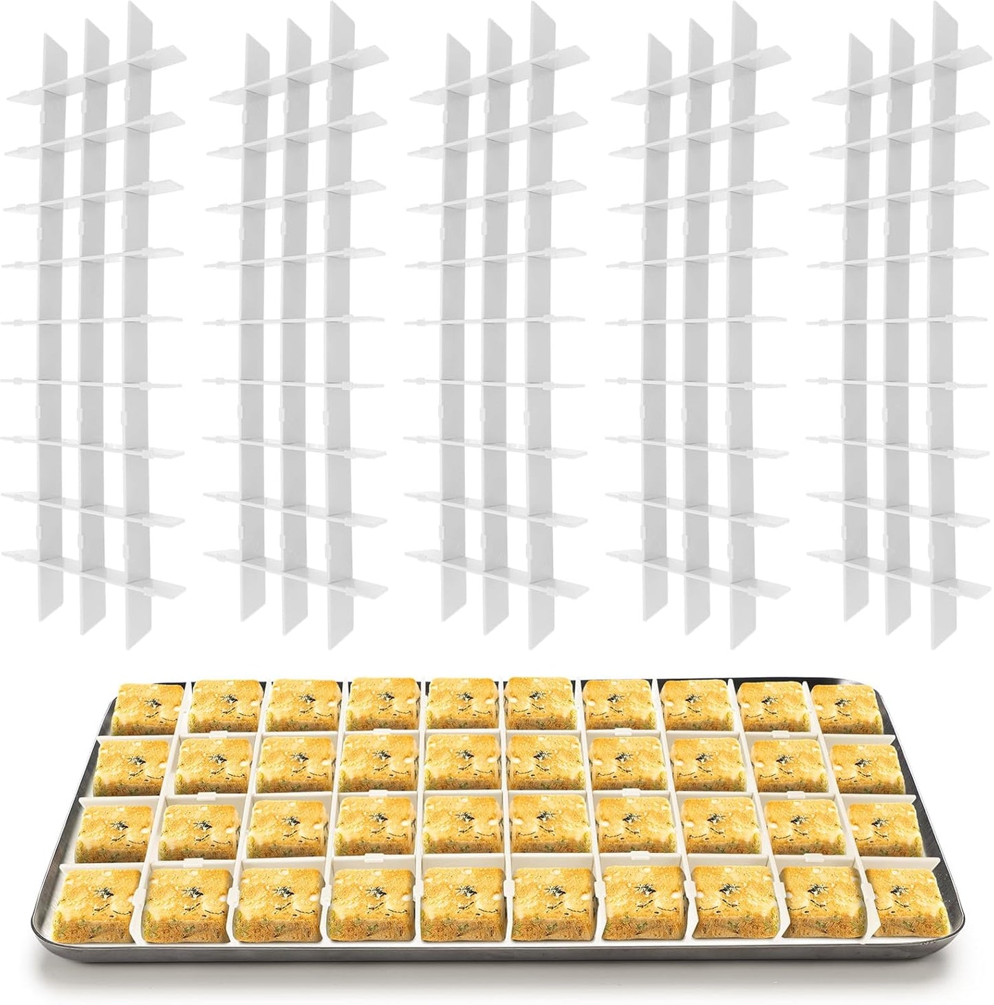 5 Sets Freeze Dryer Tray Dividers, Compatible with Harvest Right Freeze Dryer, Candy Tray Dividers Accessories(Medium,White)