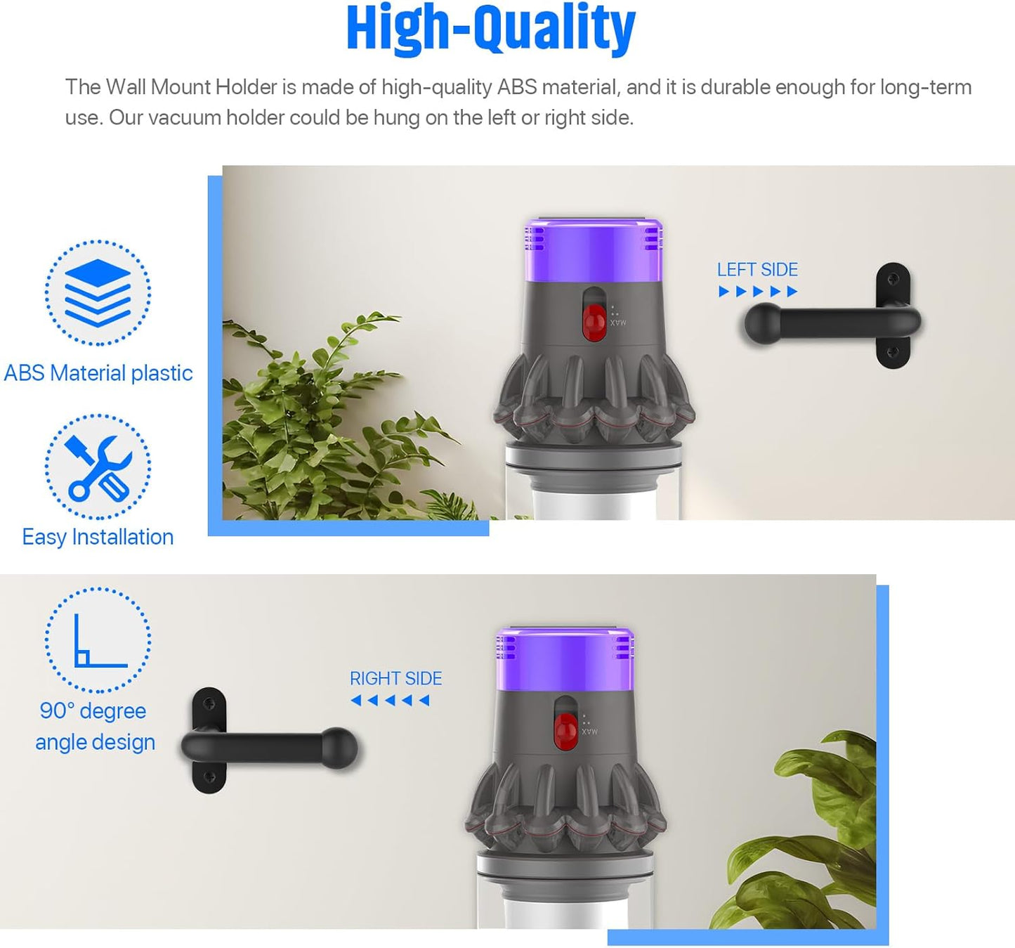 Vacuum Wall Mount Holder, Durable Vacuum Wall Mount, Compatible with Shark IX141 IZ163H IZ361H IZ462H IZ483H IZ562H IZ682H, Ultracyclone CH901 CH951 V10 V11 V12 V15 Outsize Vacuum
