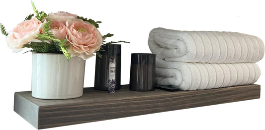 joelsantiques 36 Inch Wooden Floating Shelves for Wall - 36x8x2 in - Made of Natural Wood - Heavy Duty Rustic Wall Shelves for Bedroom - Perfect for Living Room, Kitchen - Grey