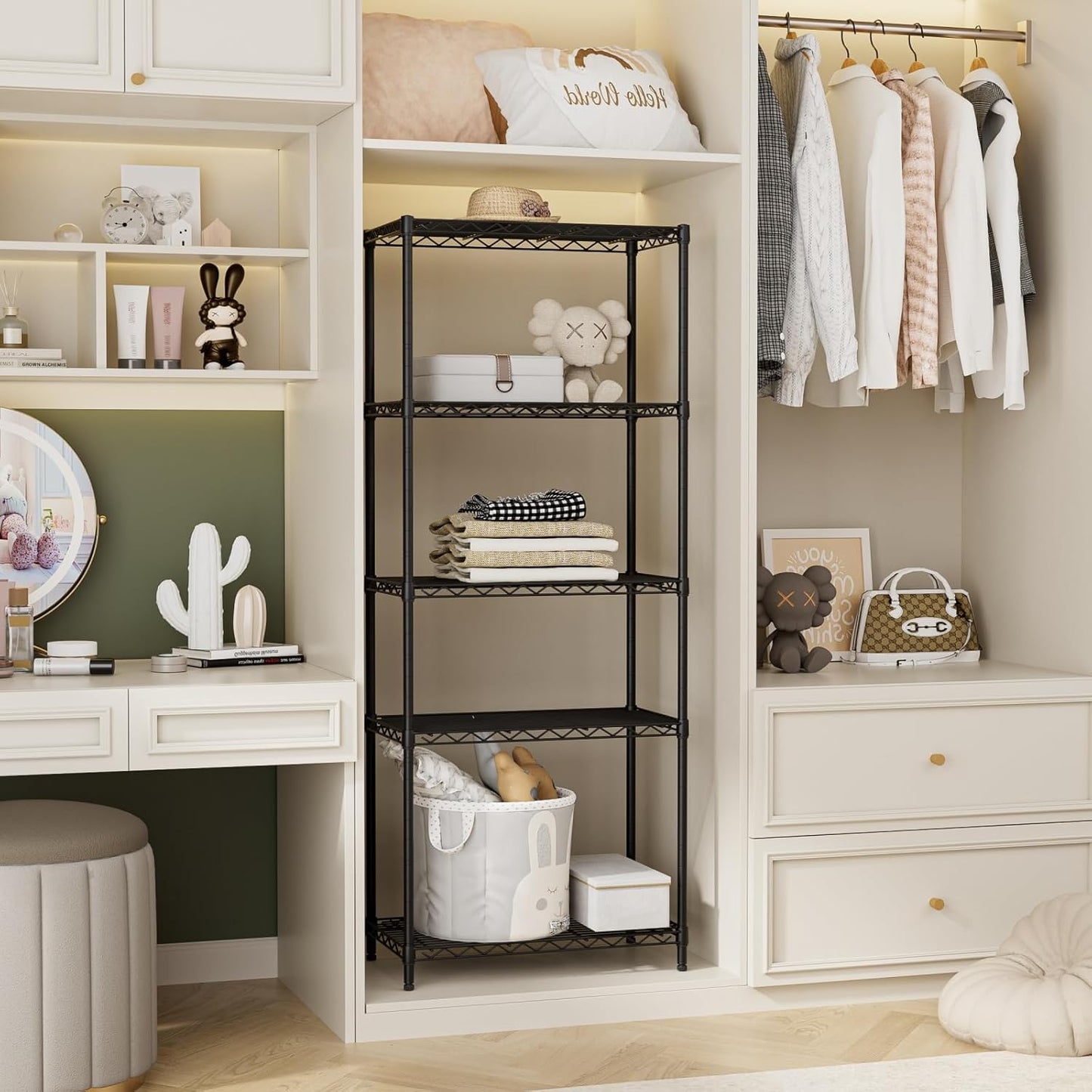 SINGAYE Shelf Closet Wire Shelving：Adjustable Metal Unit for Laundry Room Organization Bathroom Kitchen Home Storage Small Pantry Rack Shelves