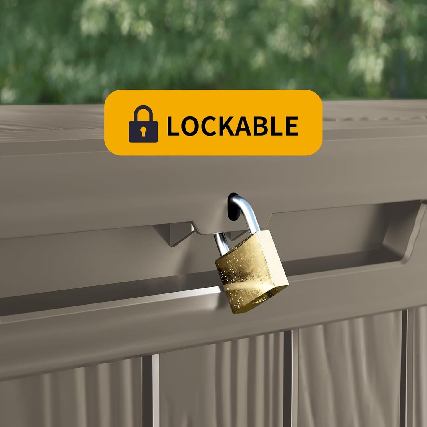 270 Gallon Outdoor Storage Box Waterproof Lockable Resin Deck Box Large, Patio Storage Bin for Pool Accessories Cushion Furniture, Garden Tools, UV-Resistant Outside Delivery Grey