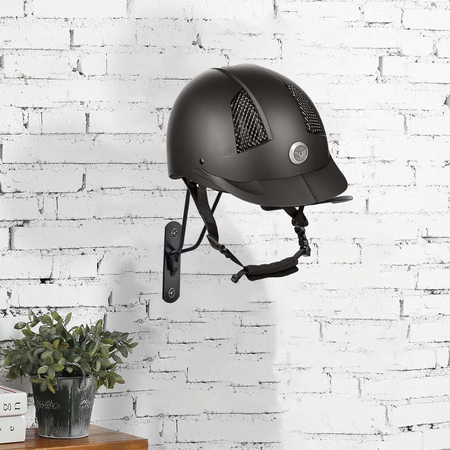 Wall Mounted Equestrian Helmet Rack,Metal Helmet Holder for Motorcycle Bike Baseball Helmet