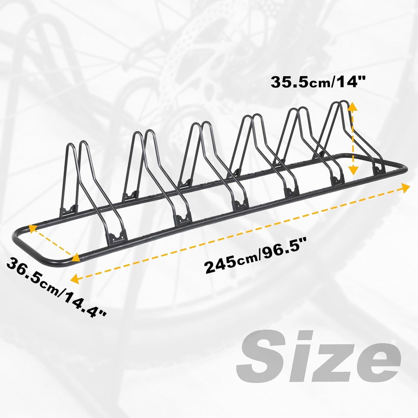 CyclingDeal Bicycle Floor Parking Rack Stand - for Mountain MTB Road Bike - Indoor Home Garage Storage - Upgraded 6 Bikes