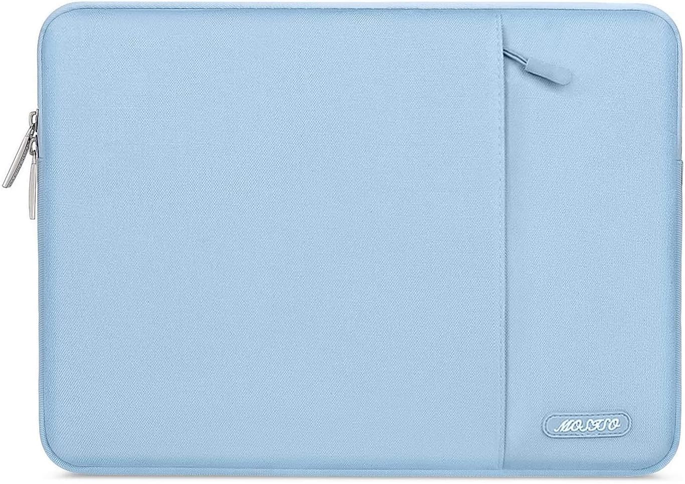 MOSISO Laptop Case 16 inch, 15-15.6 inch Laptop Sleeve Compatible with MacBook Pro 16 M4 M3 M2 M1, HP Acer Dell Lenovo ASUS Notebook, Polyester Vertical Computer Sleeve Bag with Pocket, Air Blue