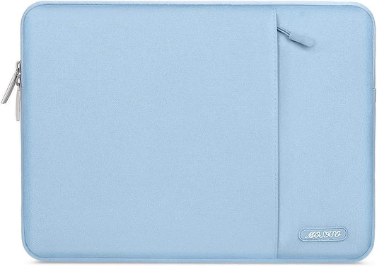 MOSISO Laptop Case 13.3 inch, 13-13.3 inch Laptop Sleeve Compatible with MacBook Air/Pro 13/Pro 14 M5 M4 M3 M2 M1, HP Dell ASUS Lenovo,Polyester Vertical Computer Sleeve Bag with Pocket, Air Blue