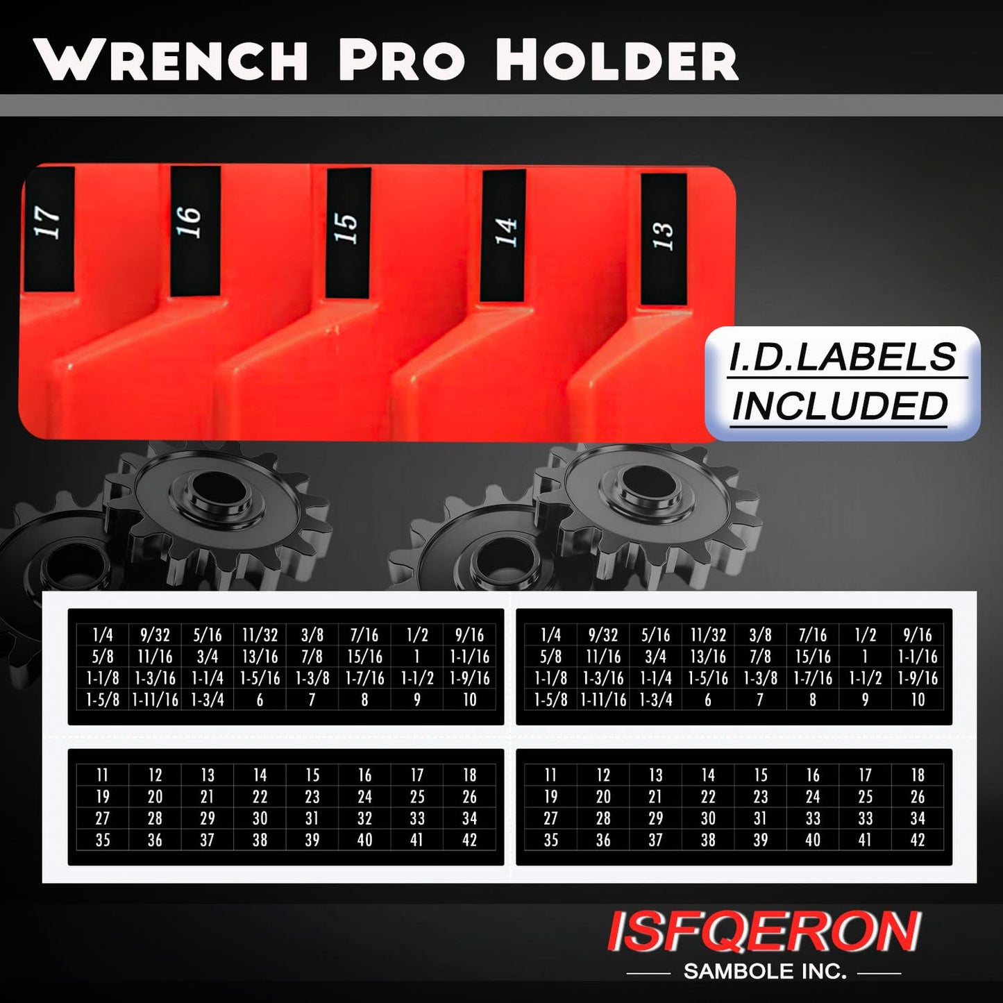 92 Pack Magnetic Wrench Organizers for Toolbox Drawers - Heavy Duty Modular Wrench Rack with Metric & SAE Labels - Wrench Holders Organizers for Professional Tool Storage (Black)