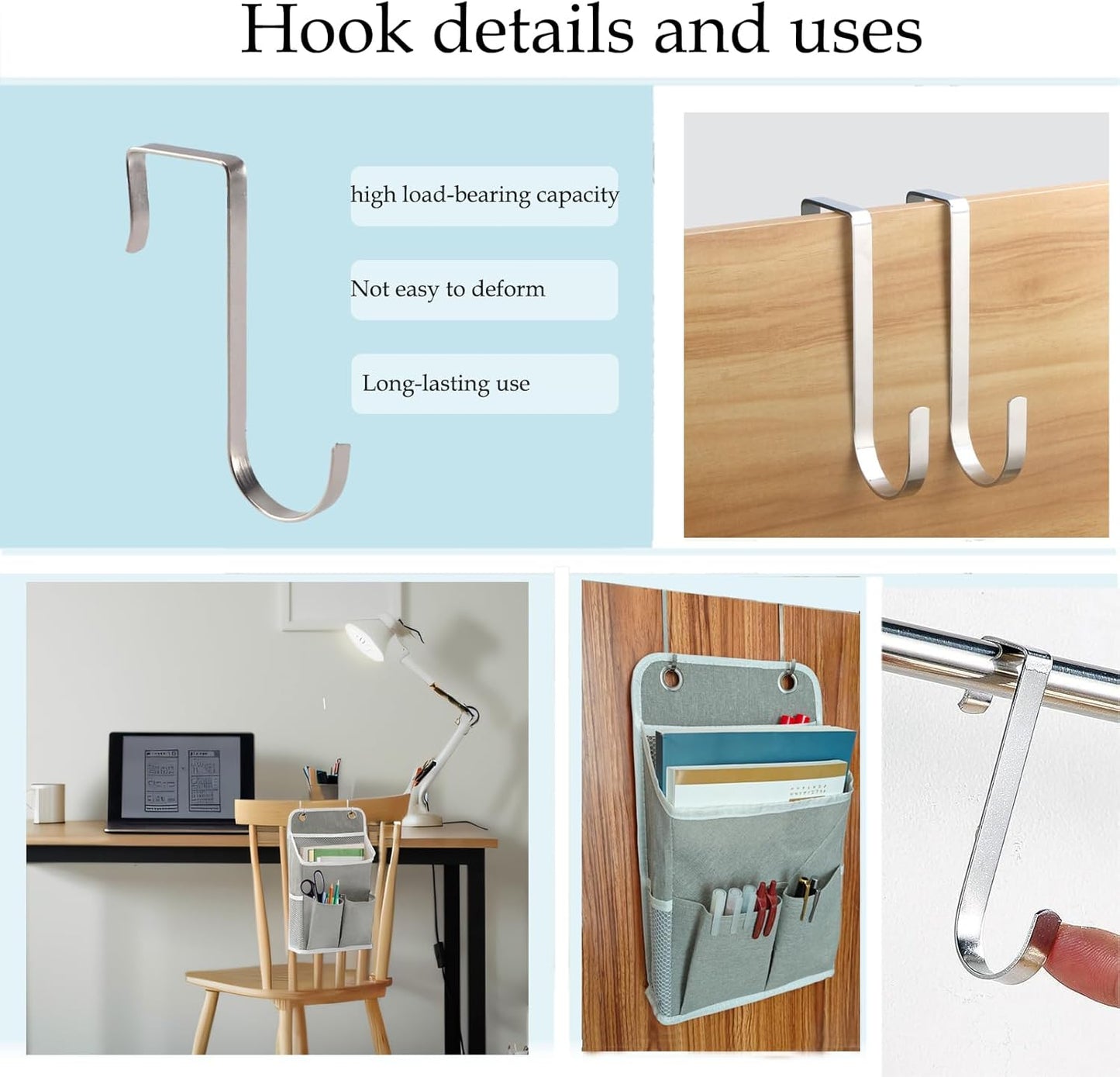 Hanging Basket for Organizing, Wall Organizer with Pockets and Over The Door Organizer，Can for Home, Closet, Office and Camper (4 Grey)