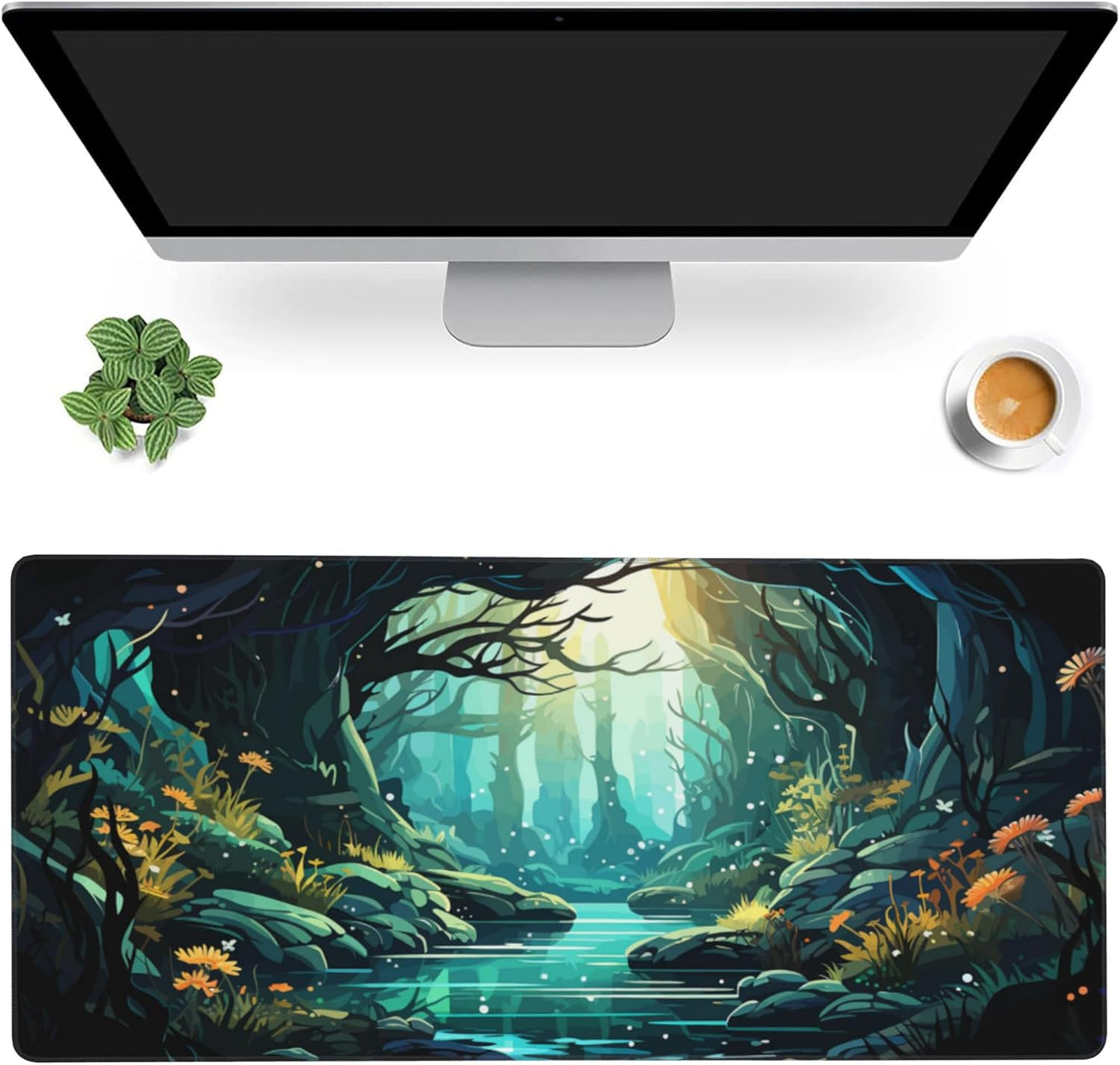 Gaming Mouse Mat Beautiful Landscape Large Mouse Pad Extended Mouse Pad Desk Mat Non-Slip Rubber Base Mice Pad Desk Pad for Office Game Home 35.4x15.75 in