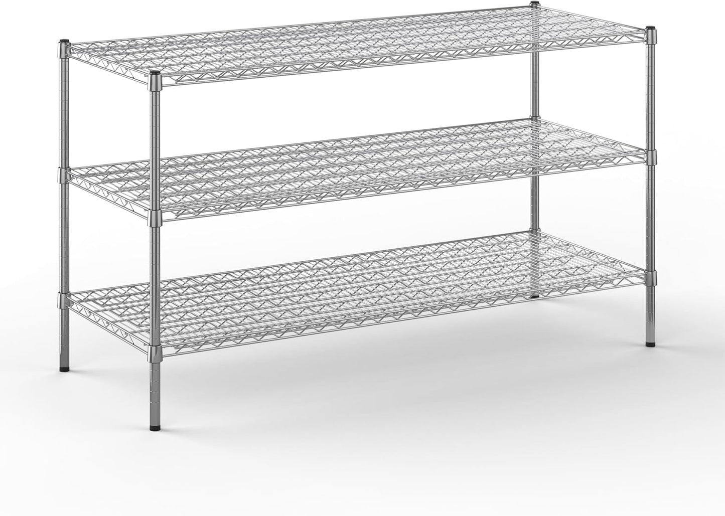 24" Deep x 60" Wide x 34" Height Wire Shelving Kit | 3-Tier | NSF Commercial Storage Rack Unit