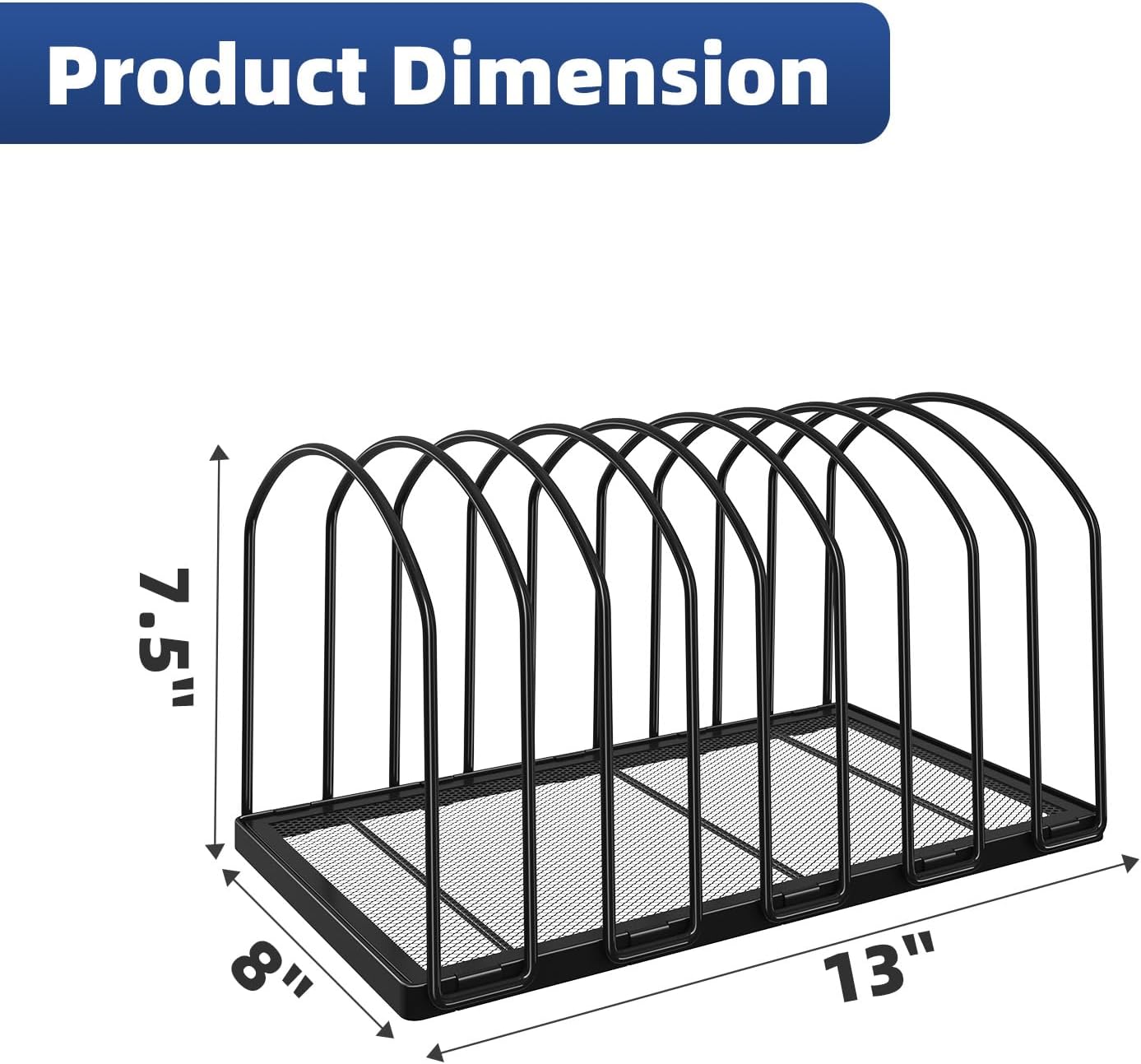 Simple Trending 9 Section Metal File Sorter Organizer for Desk Home Office, Black