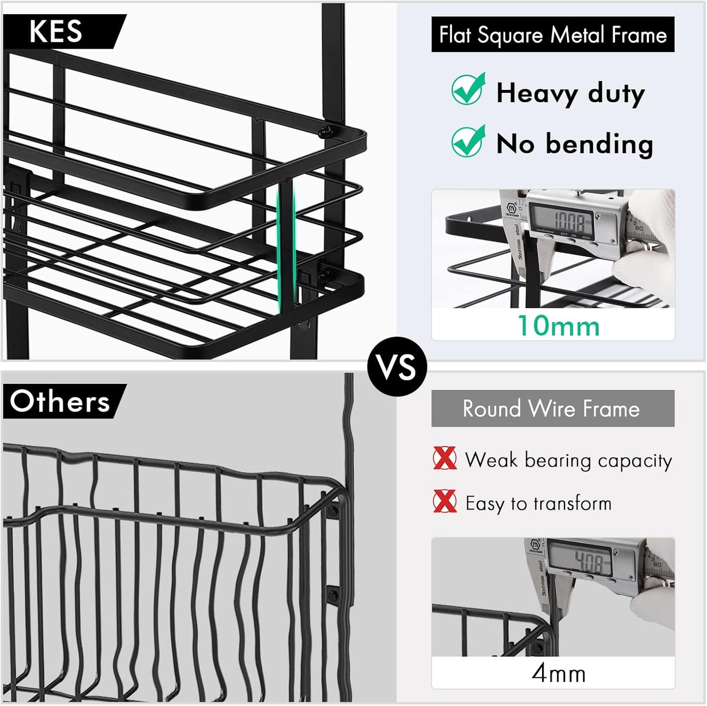KES Over The Door Ironing Board Holder Door Mount T Shape Ironing Board Hanger Iron Holder Fit for 1 3/4 Doors Matte Black, HIR500B-BK