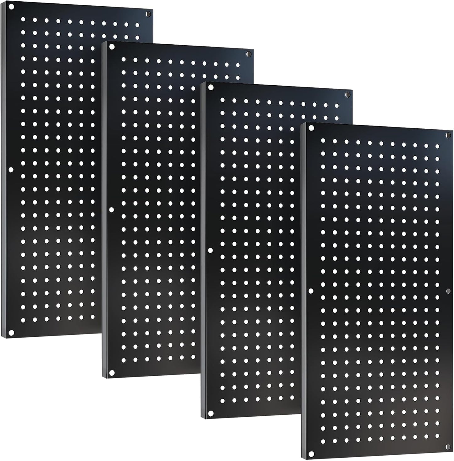 Metal Pegboard Storage System, Garage Wall Organizer, Tool Storage Panels for Workbench (Black 31.5"x15.75"-4PCS)