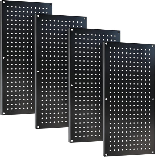 Metal Pegboard Storage System, Garage Wall Organizer, Tool Storage Panels for Workbench (Black 31.5"x15.75"-4PCS)