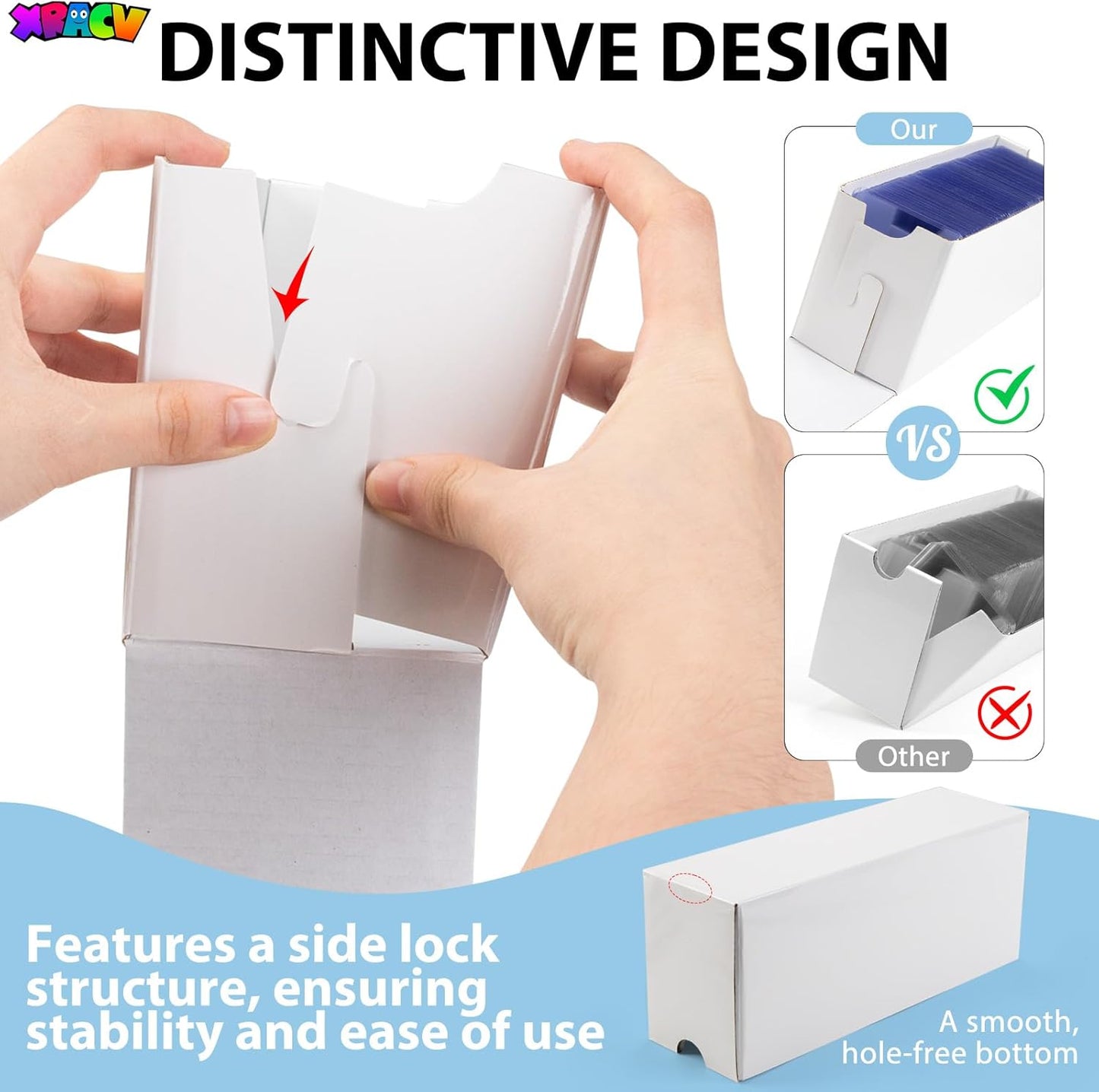 Trading Card Storage Box, Top Loaders Storage Box with 20 Card Dividers, Cardboard Trading Card Organizer for Collectible Cards Games,Card Box Fits For TCG,MTG,TCG and Basktaball Cards, 3 Drawer