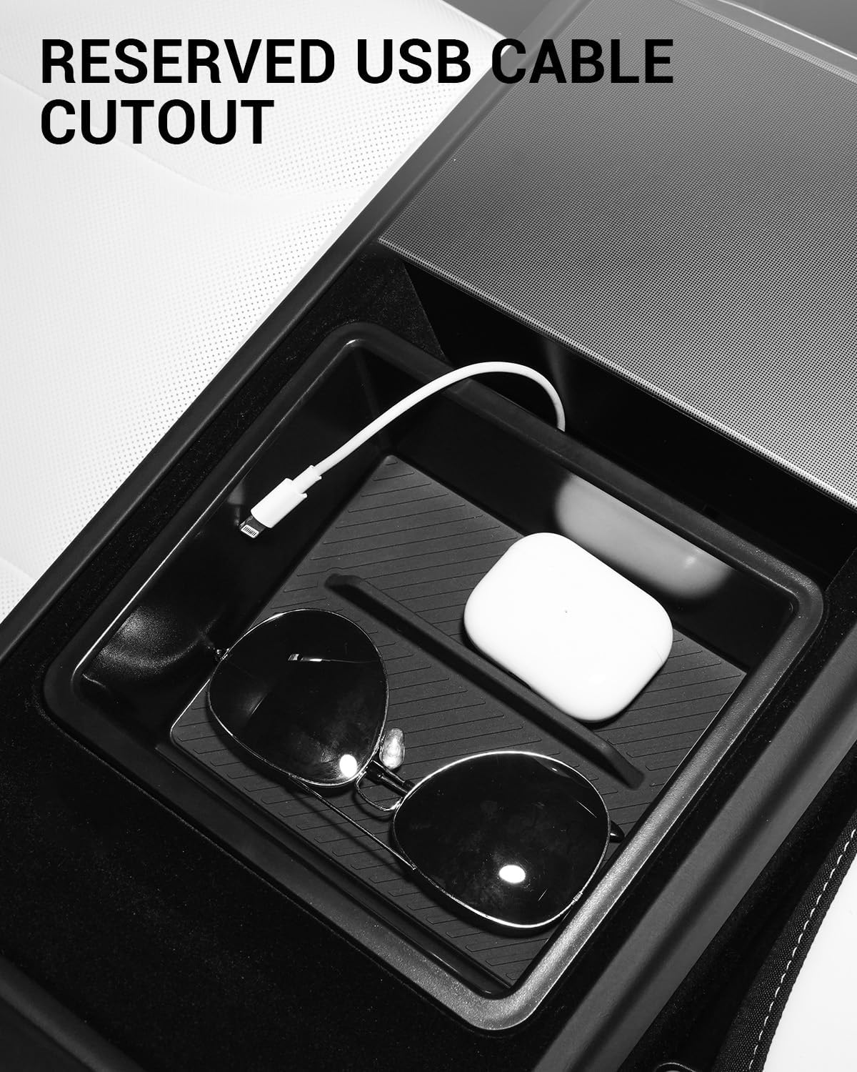 Motrobe 6PCS 2026 Tesla Model Y Juniper Center Console Organizer Tray Cup Holder Armrest Storage Box Under Seat Storage Box Model Y Juniper Accessories (Standard/Premium/Performance 2025/2026)