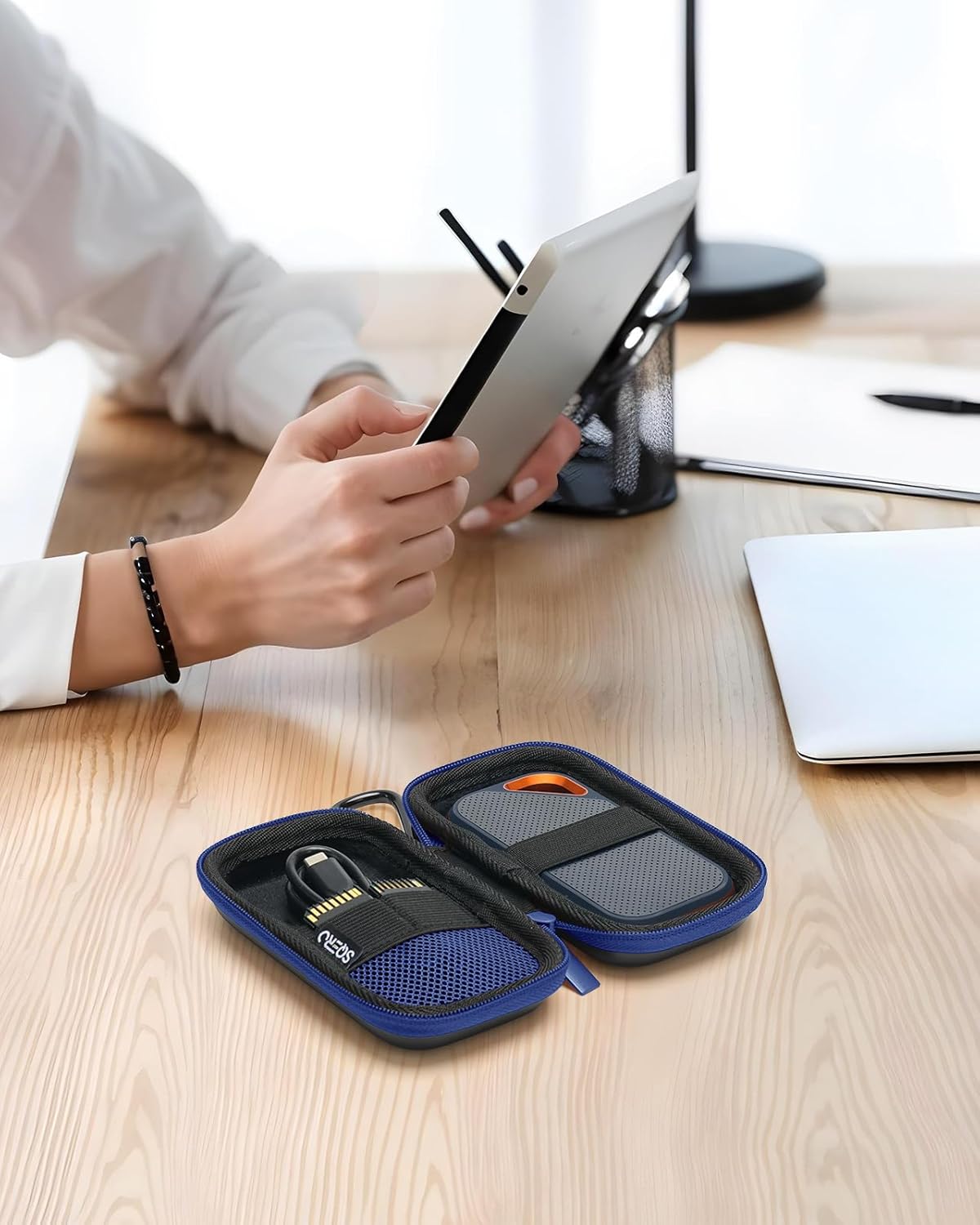 Hard Case for SanDisk Extreme/SanDisk PRO 1TB 2TB 4TB 500GB / Passport Portable SSD, Protective Travel Storage Cover Bag (Blue)