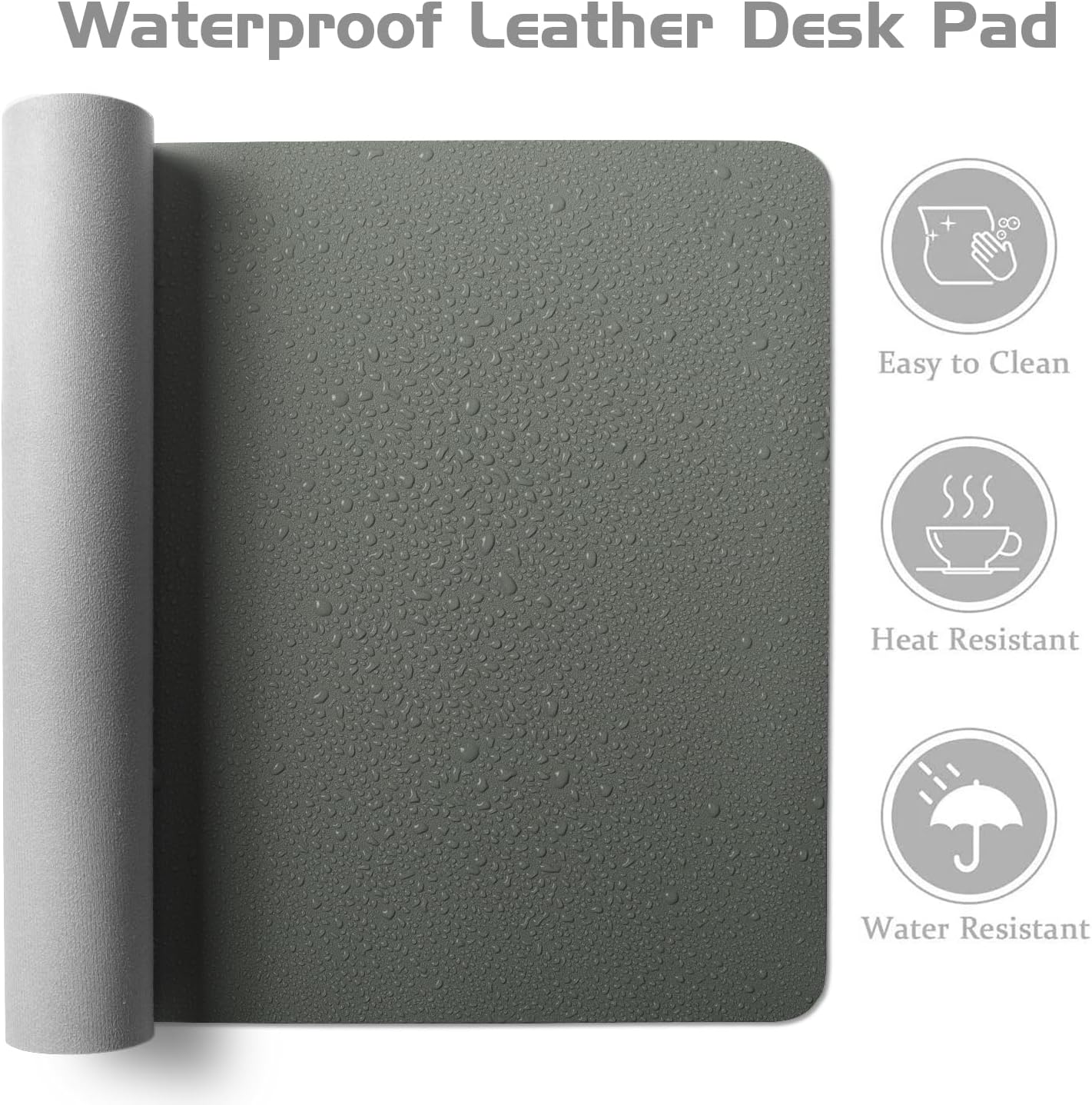 Aothia Leather Desk Pad Protector, Office Desk Mat, Large Mouse Pad, Laptop Desk Pad, Non-Slip PU Leather Desk Blotter, Waterproof Desk Writing Pad for Office and Home (Jungle Green, 55" x 24")