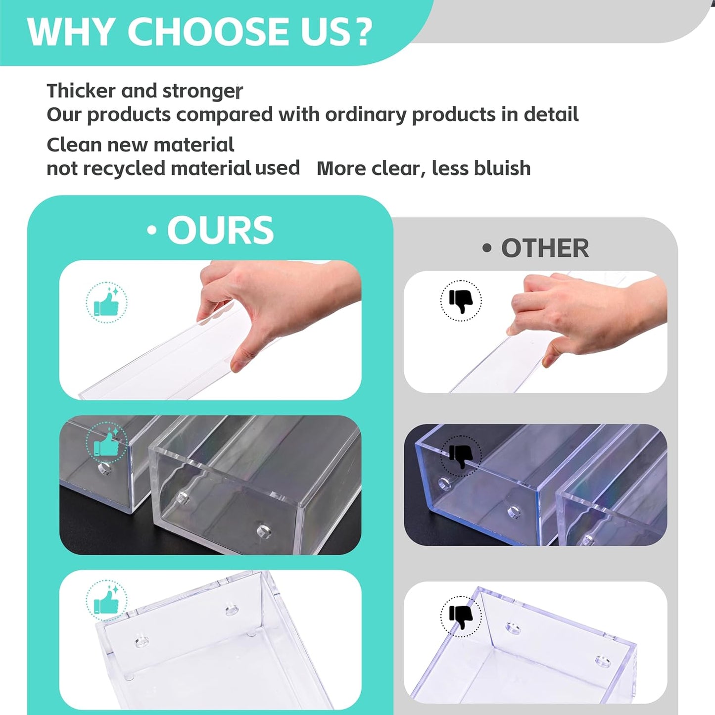 Kingtaily 3 Layers Stand Shelf Holder Clear Acrylic Rack for Nail Polish Organizer Essential Oil Storage Sunglasses Makeup