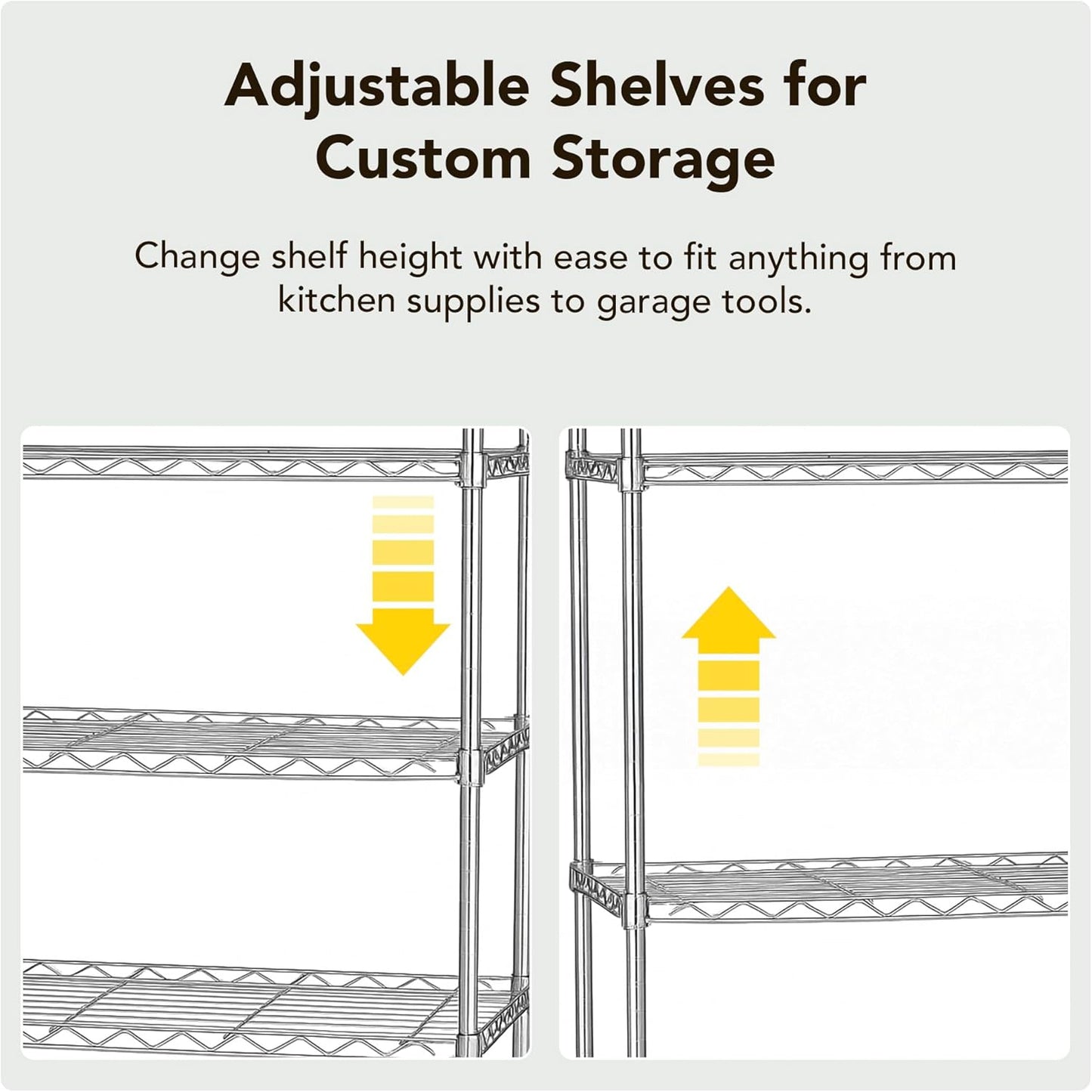 Displays By Jack 5 Tier Heavy Duty Wire Shelving Unit Storage Rack for Products Plant Pantry, Garage, Laundry Racks Durable Shelf Organizer Shelves Stand 14" W x 30" L x 60" H, Chrome