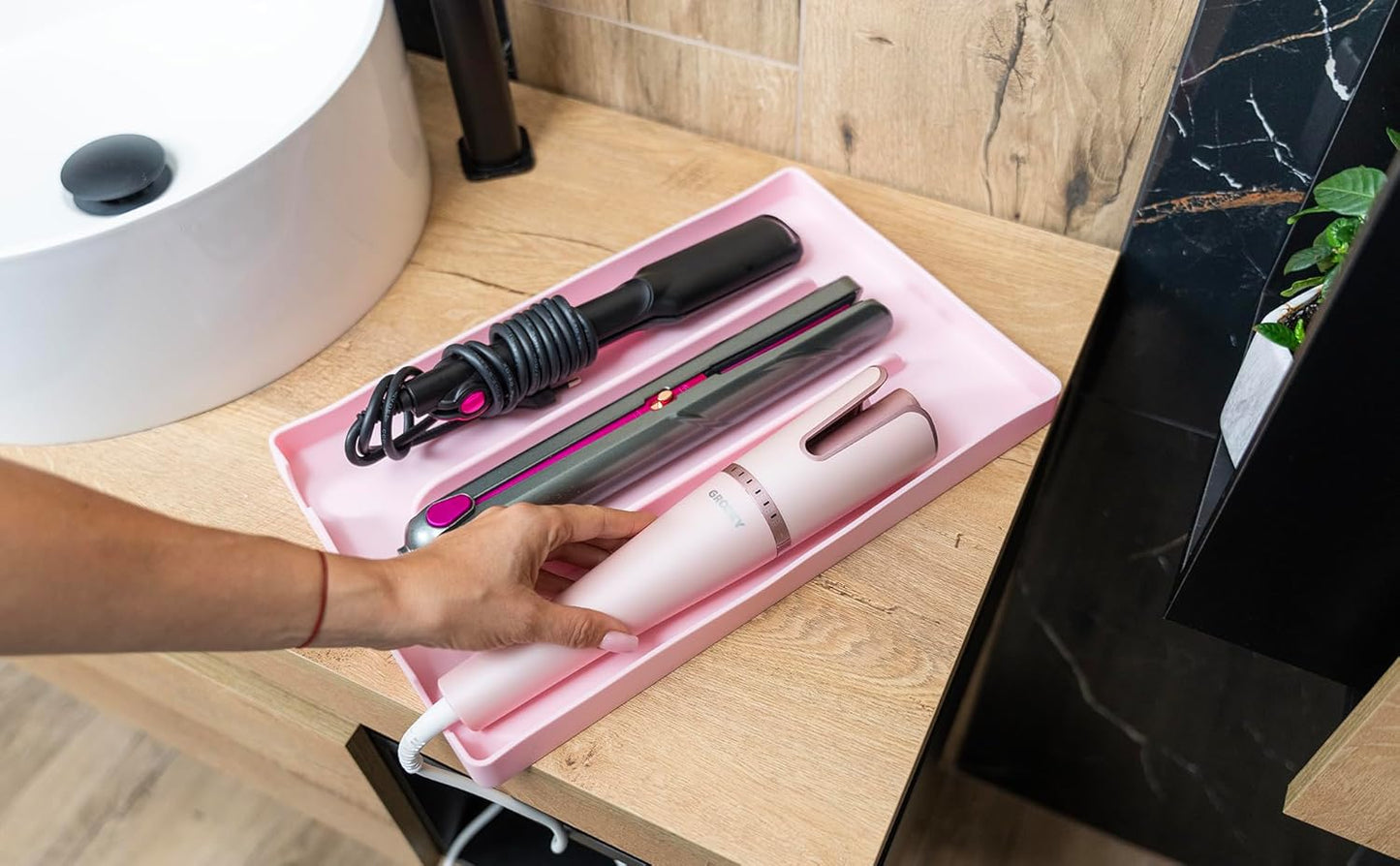Hair Tool Organizer, 100% Food Grade Silicone, Up to 428F Heat Resistant, Hot Tools Organizer, Hair Styling Tools Organizer, 14.75" x 9.5" x 1"