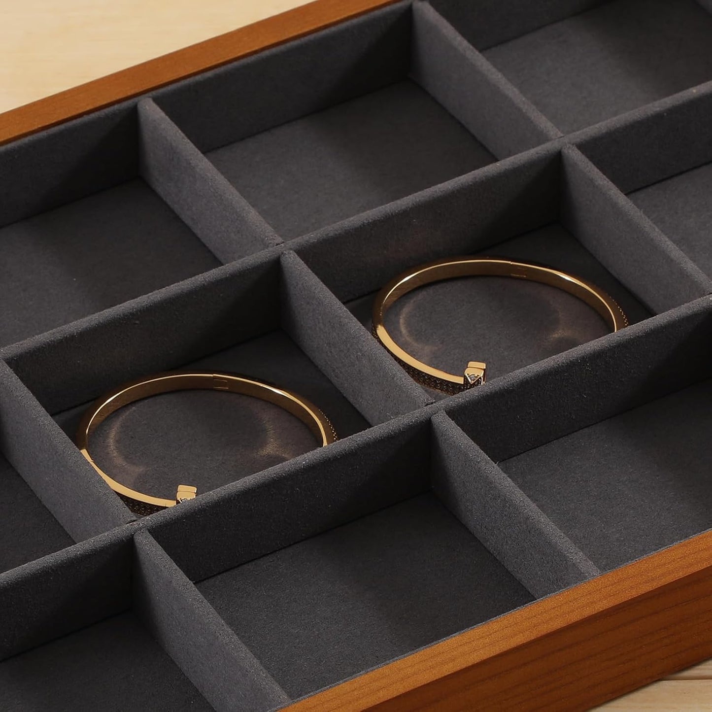 Wood Jewelry Organizer, Grey Jewelry Organizer, Premium Jewelry Tray For Watch, Bangle
