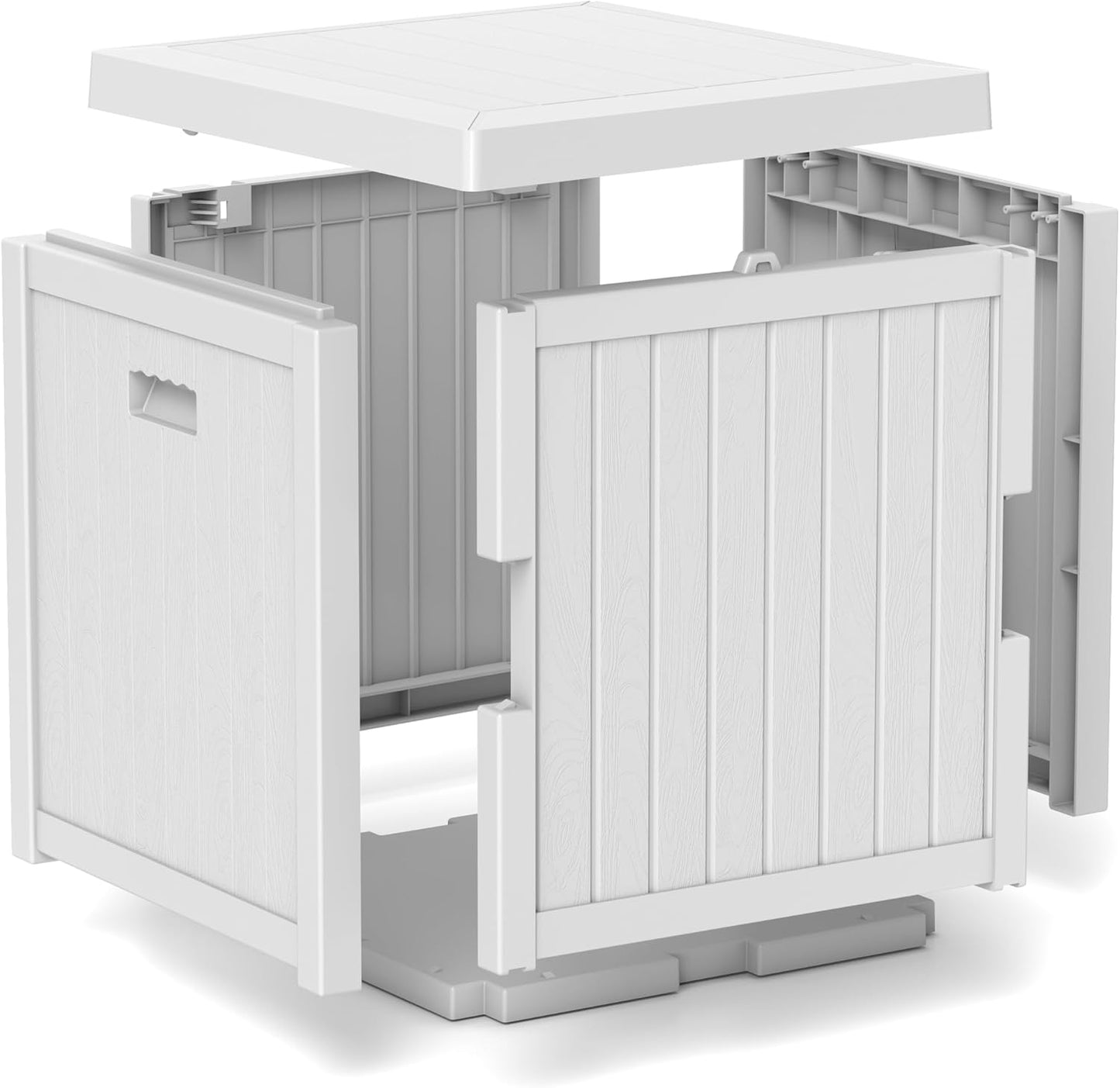 ZYJOYY 51 Gallon Resin Deck Box, Outdoor Storage Box Waterproof for Patio, Garden, Pool, and Deck, Storage Solution for Cushions, Tools, Delivery Packages, White