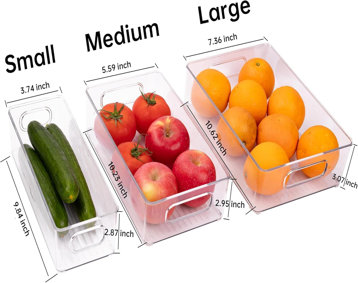 9 Pack Refrigerator Organizer Bins,3 Sizes Clear Pantry Storage with Handles for Fridge, Freezer, Shelves, Drawer, Bins, Snack Organizer for Home & Kitchen