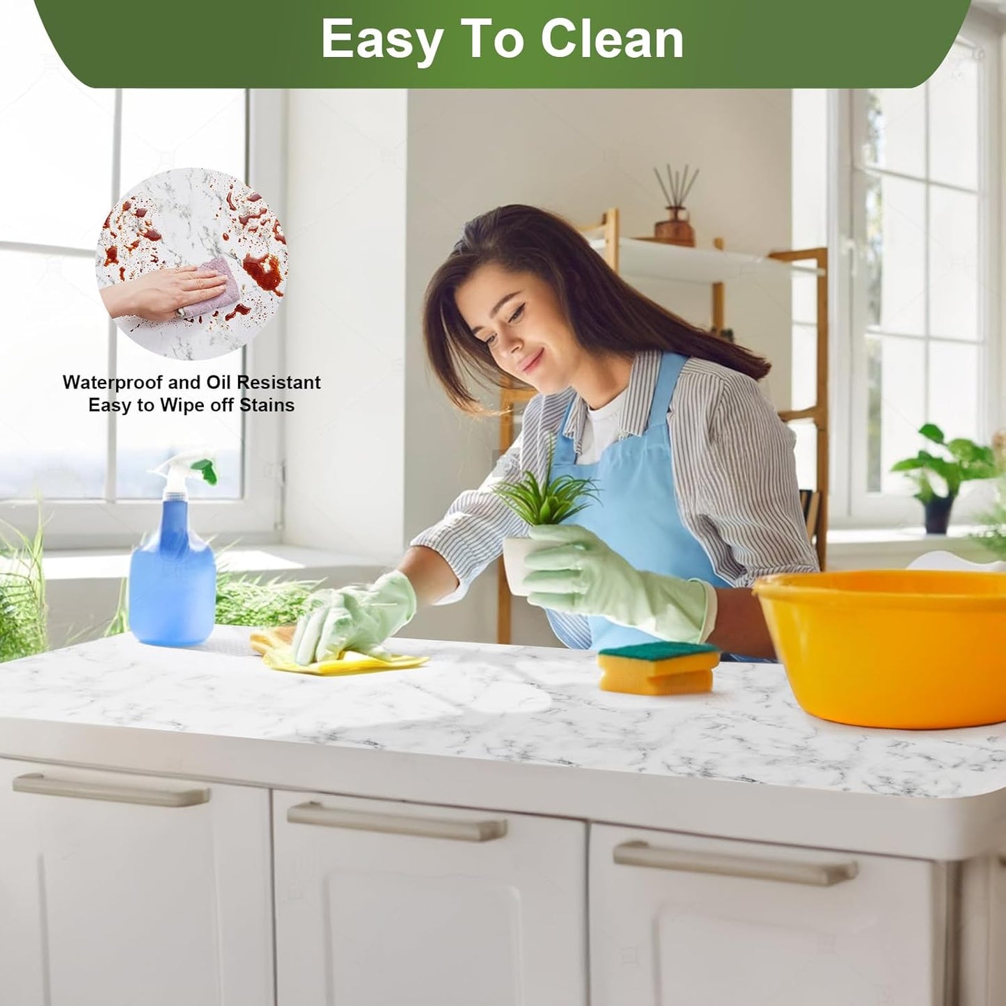 Moriah Shelf Liner for Kitchen Cabinet Non-Adhesive, Thickened Drawer Liner No Slip for Dresser Waterproof Cabinet Paper Liner for Bathroom Shelves Protects Surfaces(Marble,24'' x 10')