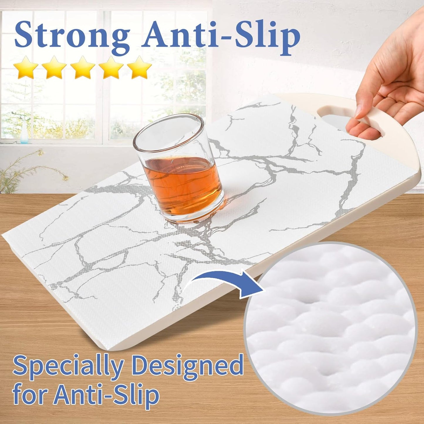 Drawer and Shelf Liner for Kitchen Cabinet: 12 in X 30 Ft Non Slip Waterproof Shelf Paper Non Adhesive Refrigerator Liners Silver Marble Easy Liners for Bathroom with Knife Tape Measure
