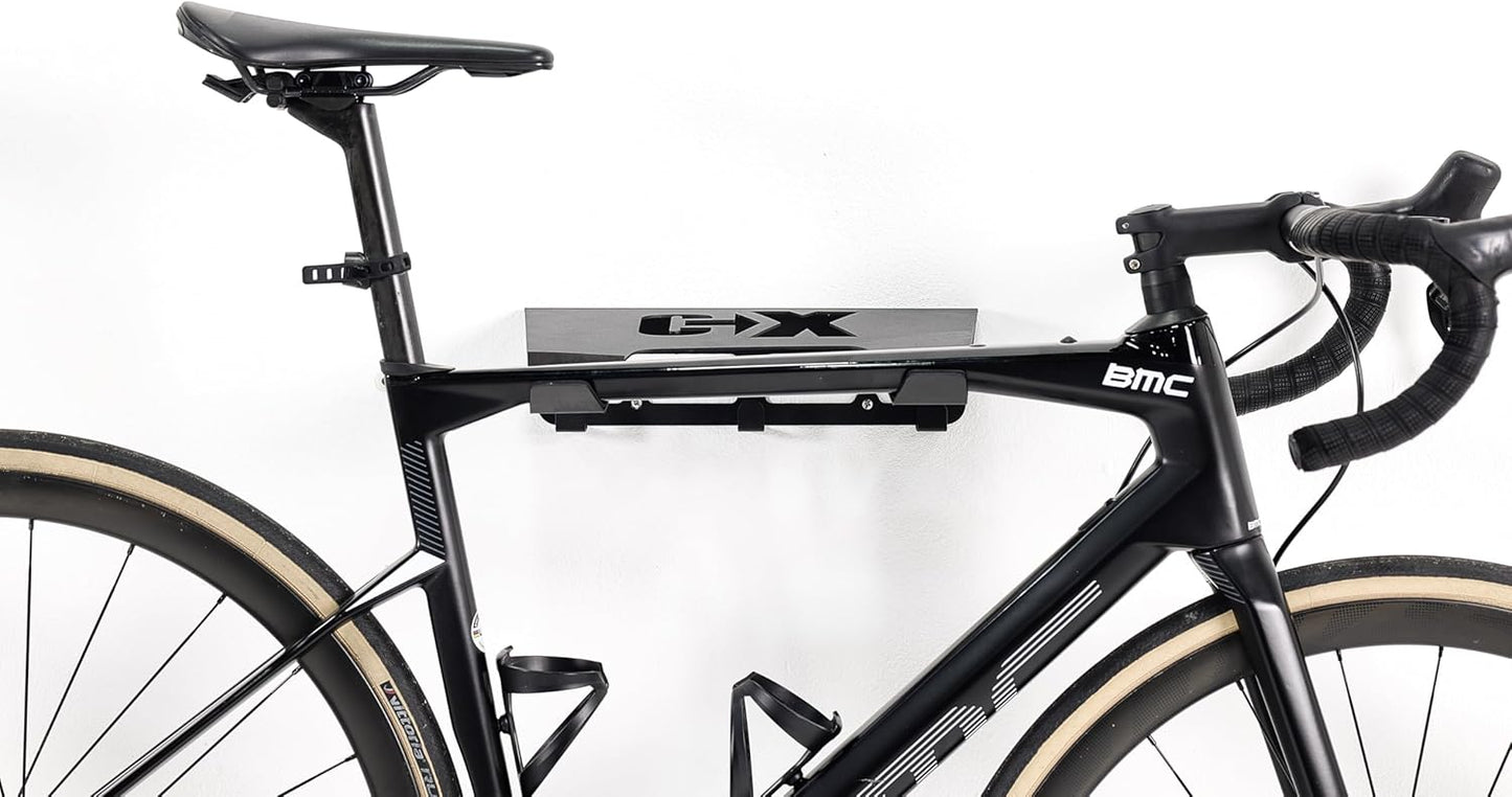 Bike Wall Mount Rack with Gear Hooks – Horizontal Bike Rack shelf- Bicycle Storage Hanger for Garage or Indoor Use - Bike Storage Wall Mount System
