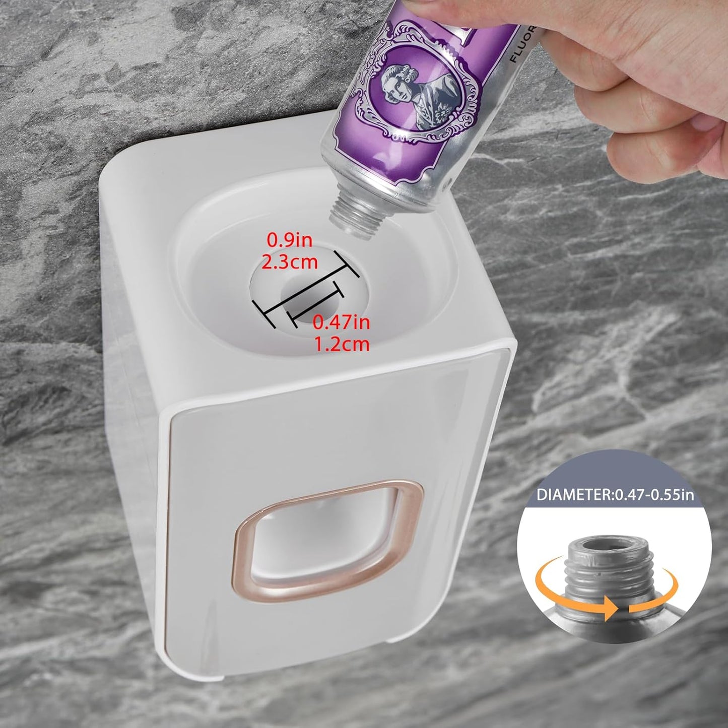 2 Slot Toothbrush Holder and Toothpaste Dispenser Wall Mounted, Automatic Toothpaste Squeezer, 2 in 1 Tooth Brush Toothpaste Organizer for Shower (Light Grey 2pack)