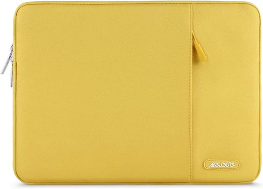 MOSISO Laptop Case 13.3 inch, 13-13.3 inch Laptop Sleeve Compatible with MacBook Air/Pro 13/Pro 14 M5 M4 M3 M2 M1, HP Dell ASUS Lenovo,Polyester Vertical Computer Sleeve Bag with Pocket, Yellow