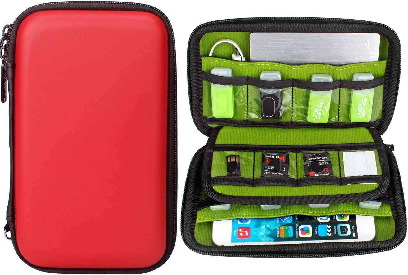 Aprince Digital Gadget Case Waterproof Memory Card Case, Designed for External Hard Drive,USB Flash Drives,Power Banks - Best for Traveling