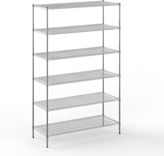 24" Deep x 60" Wide x 96" Height Wire Shelving Kit | 6-Tier | NSF Commercial Storage Rack Unit