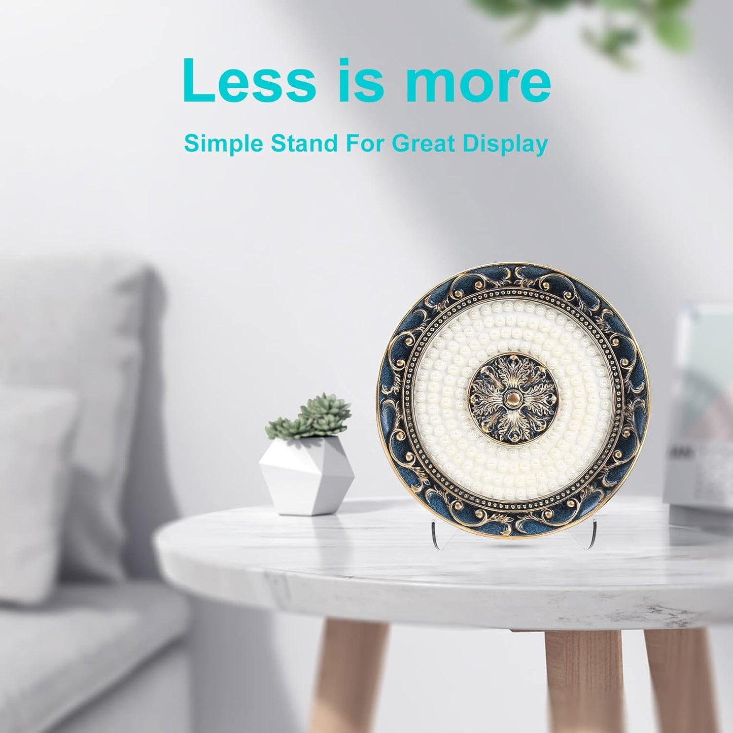 Boloyo Flat Back Acrylic Plate Display Stand , 3 Inch 5PC Clear Acrylic Display Holder Easel Base for Home Office Kitchen School Art Display