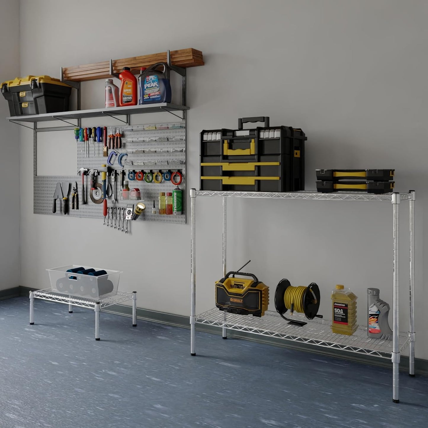 14" Deep x 42" Wide x 34" Height Wire Shelving Kit | 2-Tier | NSF Commercial Storage Rack Unit