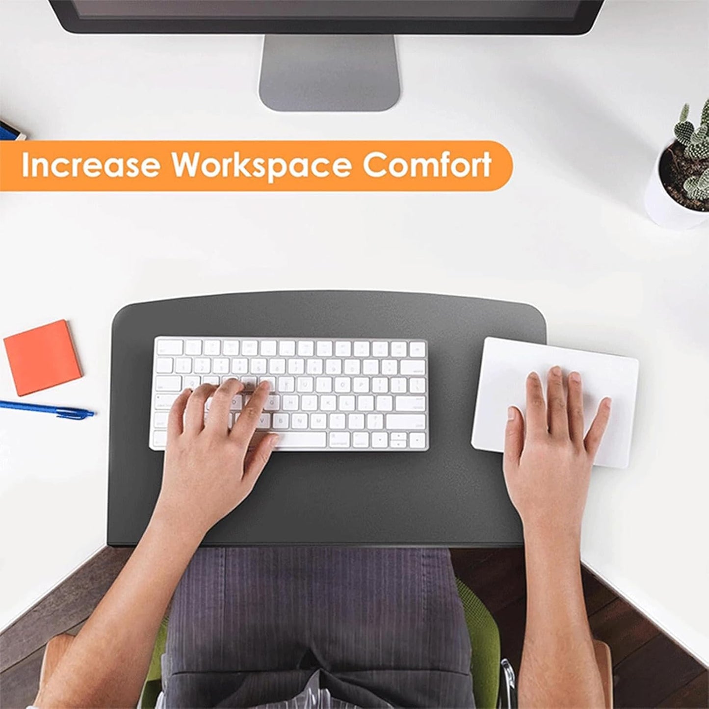 VBESTLIFE 17 inch Corner Desk Connector Platform for Mounting Under Desk Keyboard Trays on L Shaped Workstations