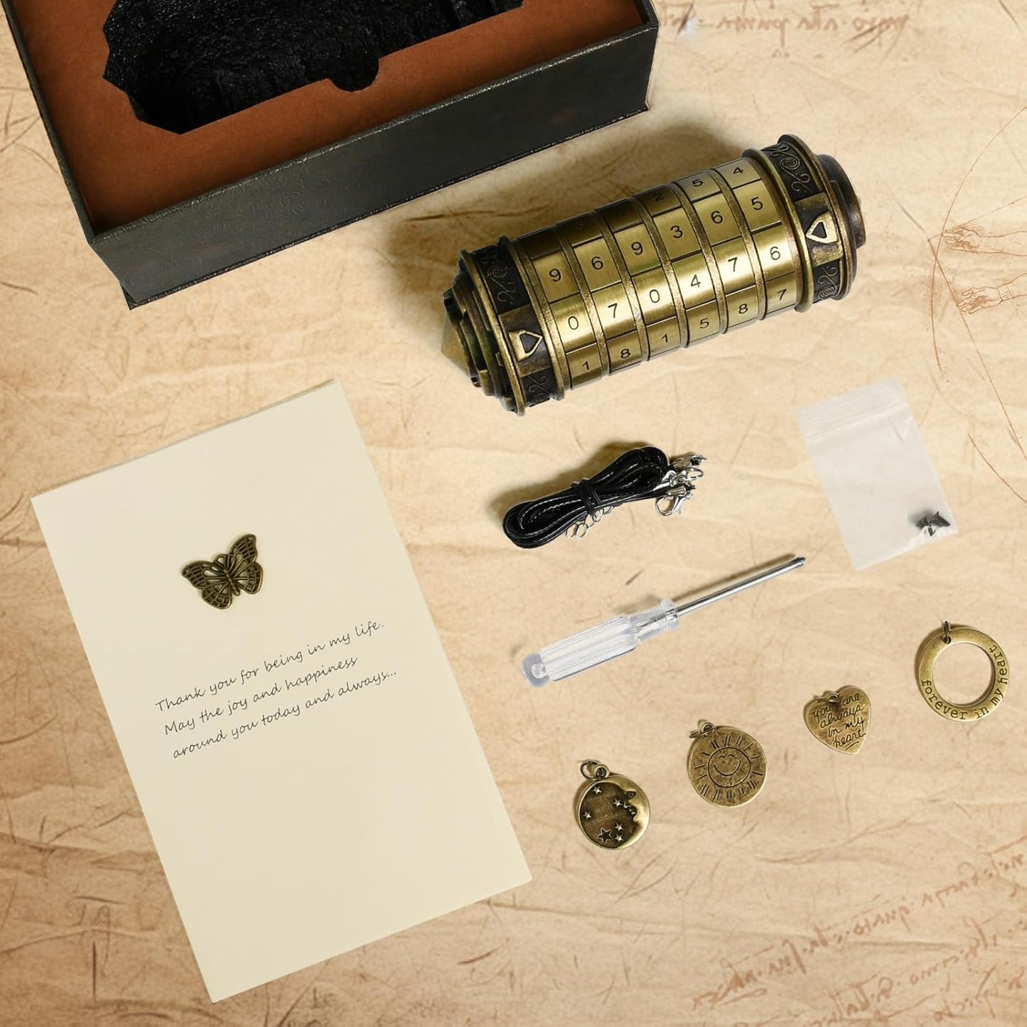 Da Vinci Code Numeric Cryptex Money Puzzle Box for Cash Gift, Jewelry Box with Hidden Compartment, Unique Puzzle Gift for Adults Brain Teaser Valentine’s Day Wedding & Anniversary Present
