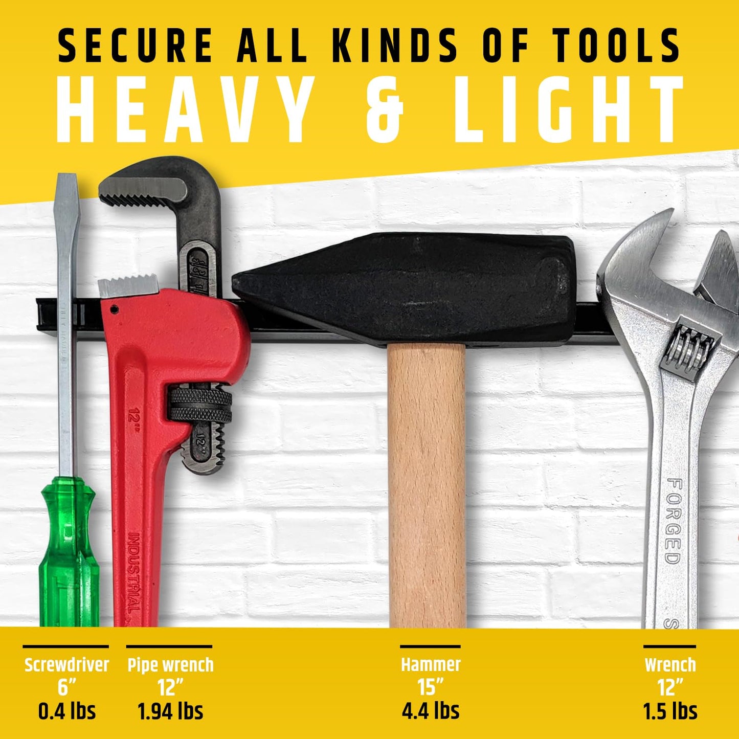 24" Heavy-Duty Magnetic Tool Holder (Upgraded Version) - Extremely Powerful Magnetic Pull Force to Hold Heavy Tools - Professional Space-Saving Magnetic Bar - Tool Organizer Rack/Strip