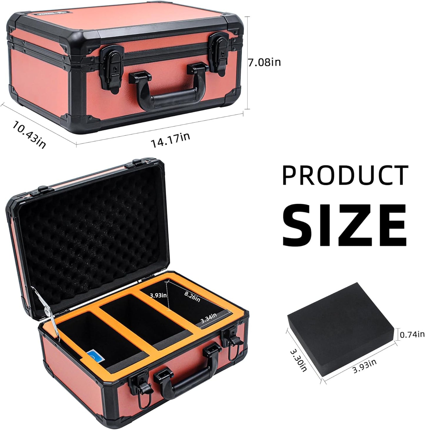 Graded Card Storage Box; Durable Sports, PSA Card Storage Case- Trading Card Storage Box - PSA Slab Case For Top Loaders (ORANGE, 14.17x11.2x7 inches)