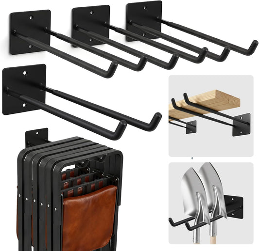 4 Pack Garage Storage System Hooks-14in Heavy Duty Tool Organizer Wall Mount Hangers, Garage Storage Utility Hooks for Car Tires, Chairs, Ladders, Ropes, Garden Tools, Power Tools