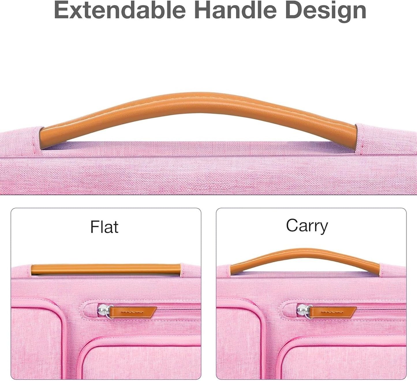MOSISO 360 Protective Laptop Case 16 inch, 15-15.6 inch Laptop Sleeve Compatible with MacBook Pro 16, HP, Acer, Dell, Lenovo, ASUS, Side Open Carrying Case with 4 Zipper Pockets&Handle, Pink