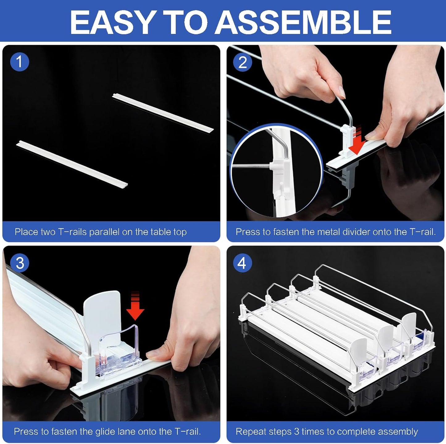 Drink Organizer for Refrigerator, Automatic Pusher Drink Dispenser for Fridge, Soda Can Organizer for Beer Beverage Holds up to 25-5Row (15.3" D x 16.54" W)