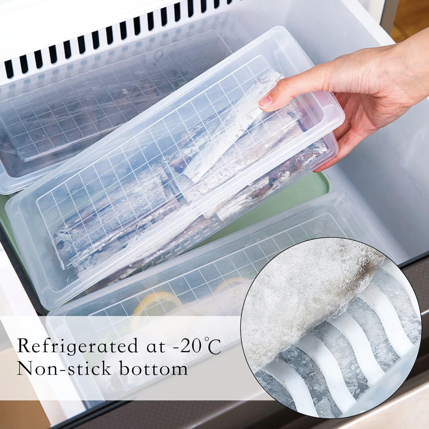 Nsmykhg Food Storage Containers, 6 Pack Fridge Organizer Case with Removable Drain Plate, Produce Containers to Keep Fruits, Vegetables, Meat, Fish Fresh and Dry