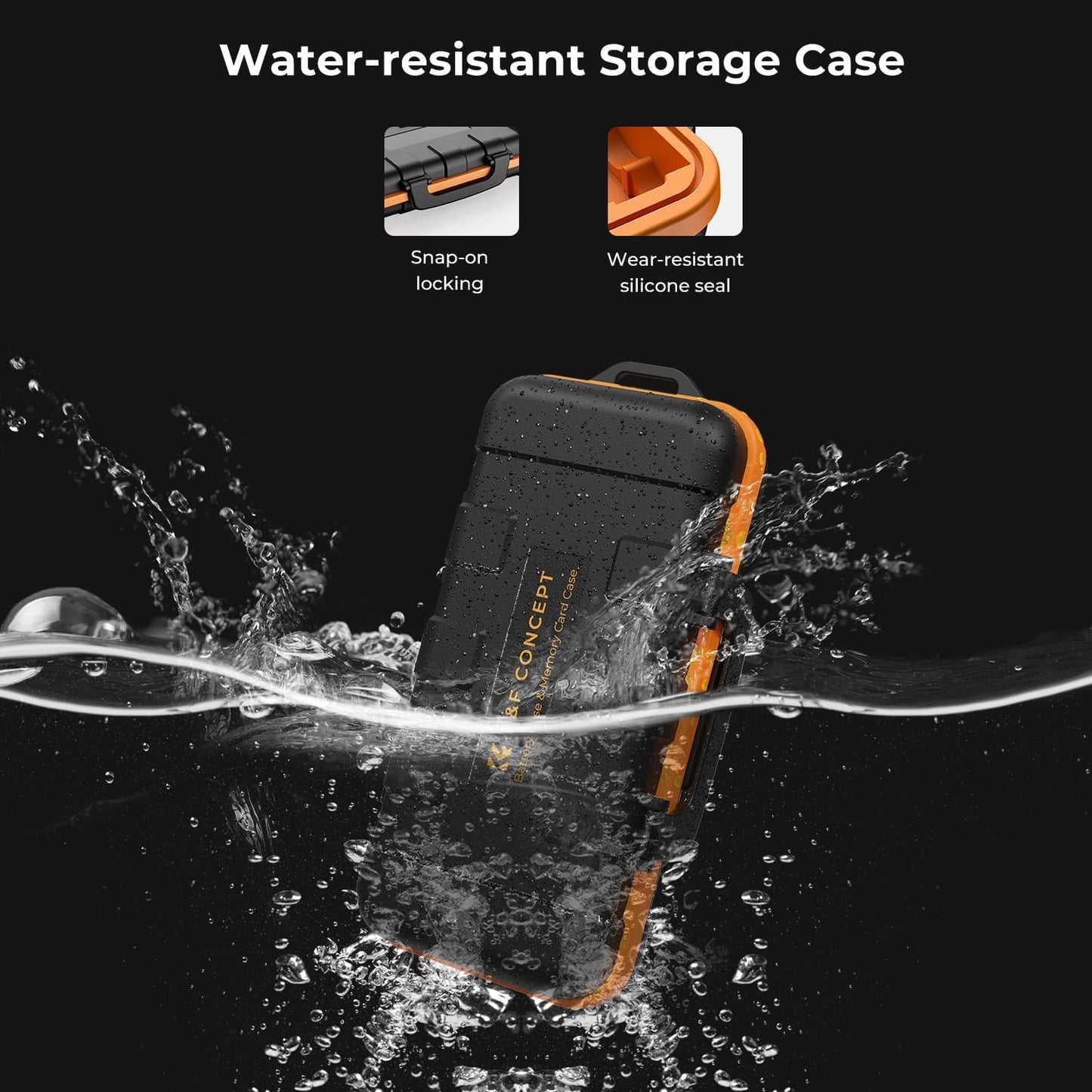 K&F CONCEPT Camera Battery SD Card Holder for 4 SD Cards/6 TF/2 CF/2 XQDs Cards, 2 Slots Battery Storage Case, Water-Resistant Anti-Shock Case for DSLRs, Action Camera Batteries, NP-FZ100