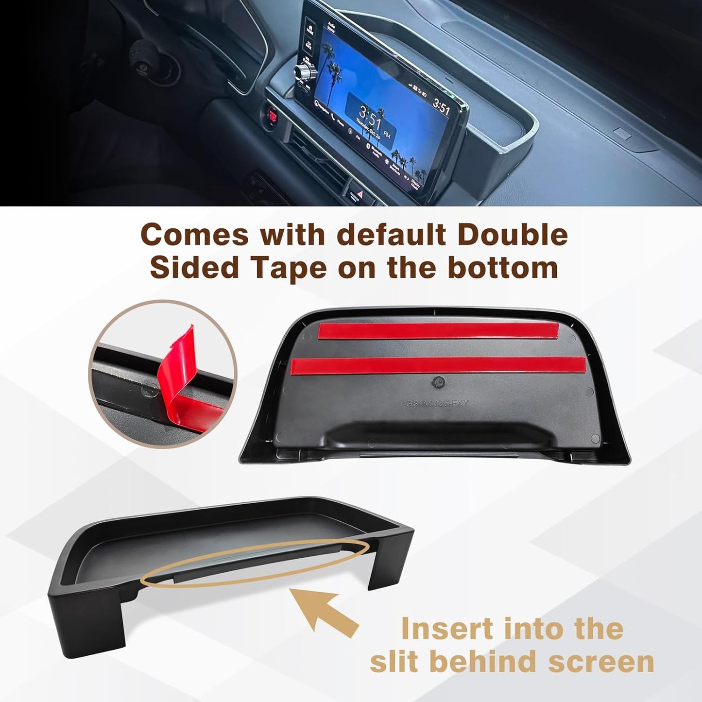 Muslogy for Pilot Center Console Organizer & Dash Storage Tray & Magnet Armrest Hidden Storage Compartment 3PCS Set Compatible with Honda Pilot 2025 2024 2023(Console +Dash Tray+Hidden Organizer)