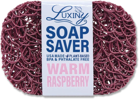 Soap Savers for Bar Soap, American Made by Luxiny, Lifts Soap in Soap Dishes & Shower Soap Holders -Handmade Soap Lasts Longer -Made from Plant Based Materials (Raspberry)