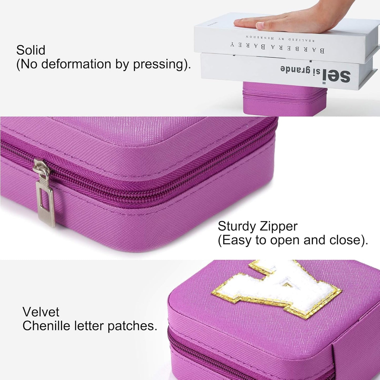 Parima House Warming Gifts New Home - Personalized Jewelry Holder Organizer for Travel | Preppy Purple Stuff & Room Decor for Teen Girls | Travel Jewelry Case - Letter N