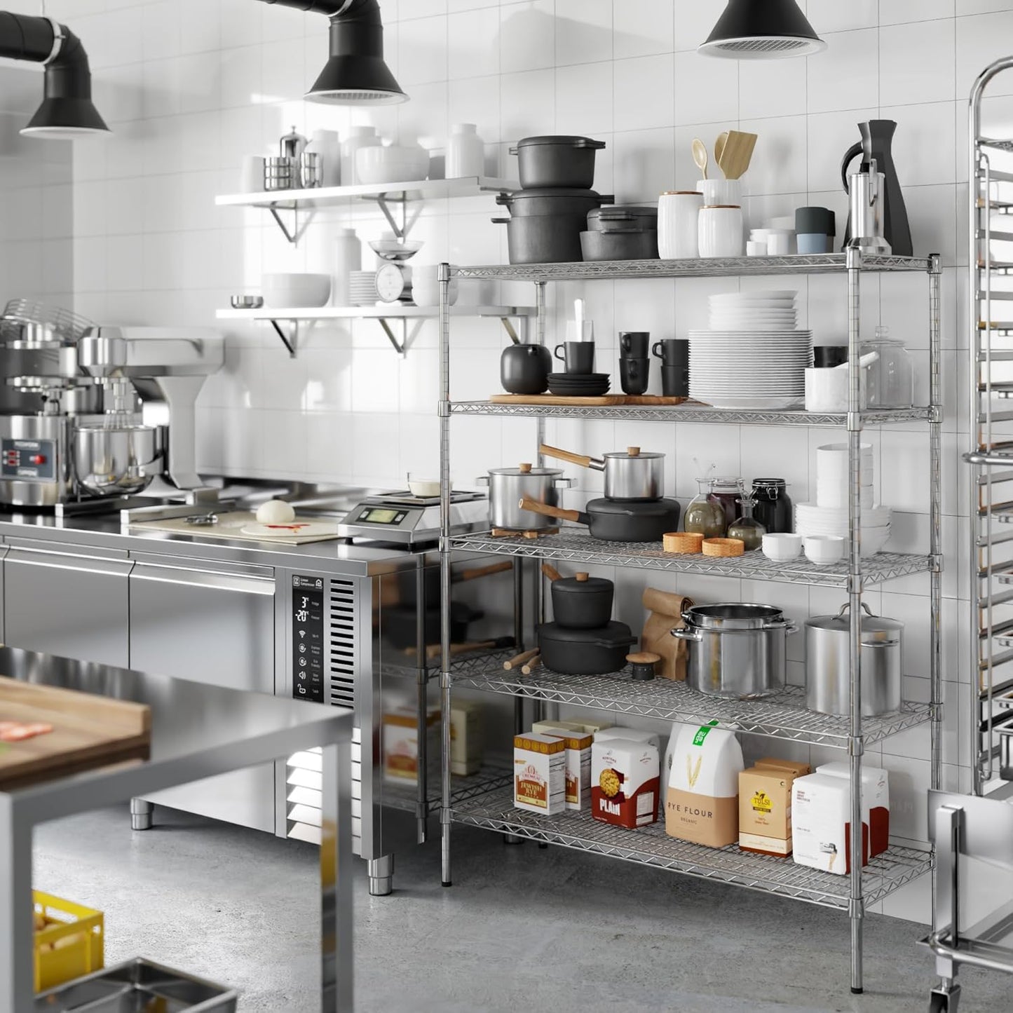 18" Deep x 48" Wide x 64" Height Wire Shelving Kit | 5-Tier | NSF Commercial Storage Rack Unit
