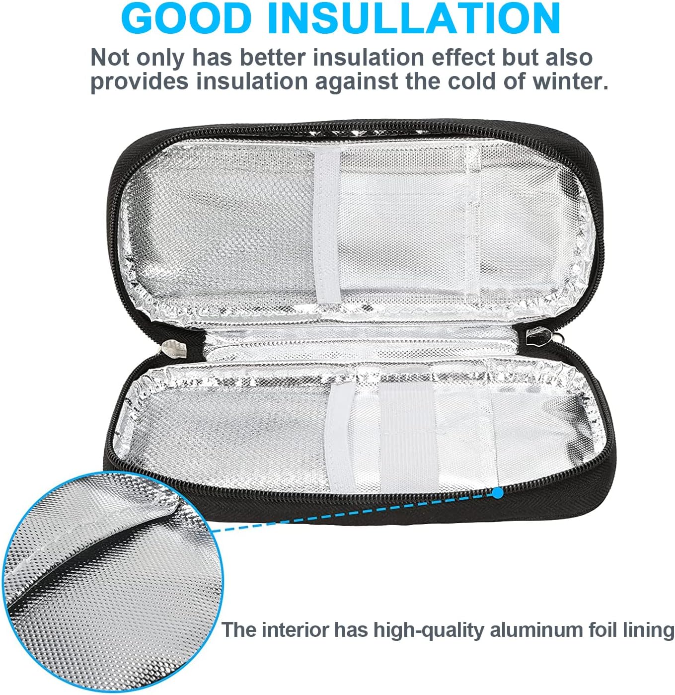 YOUSHARES Insulin Cooler Travel Case - Portable Refrigerated Medicine Case for Insulin Pen, Medication and Diabetic Supplies with 2 TSA Approved Ice Pack